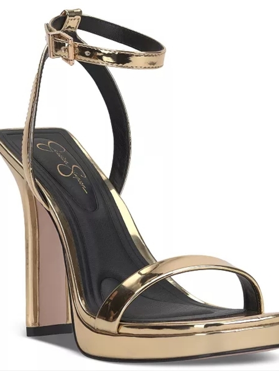 Jessica Simpson ADONIA Gold Metallic Strappy Women\'s Sandals 7.5 M NWT
